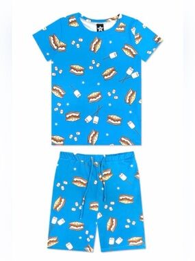 Pixie Lane Blue S'mores Print Pajama Set Size 2